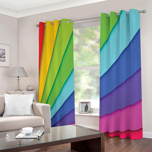 Rainbow Shades Print Extra Wide Grommet Curtains