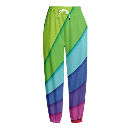 Rainbow Shades Print Fleece Lined Knit Pants