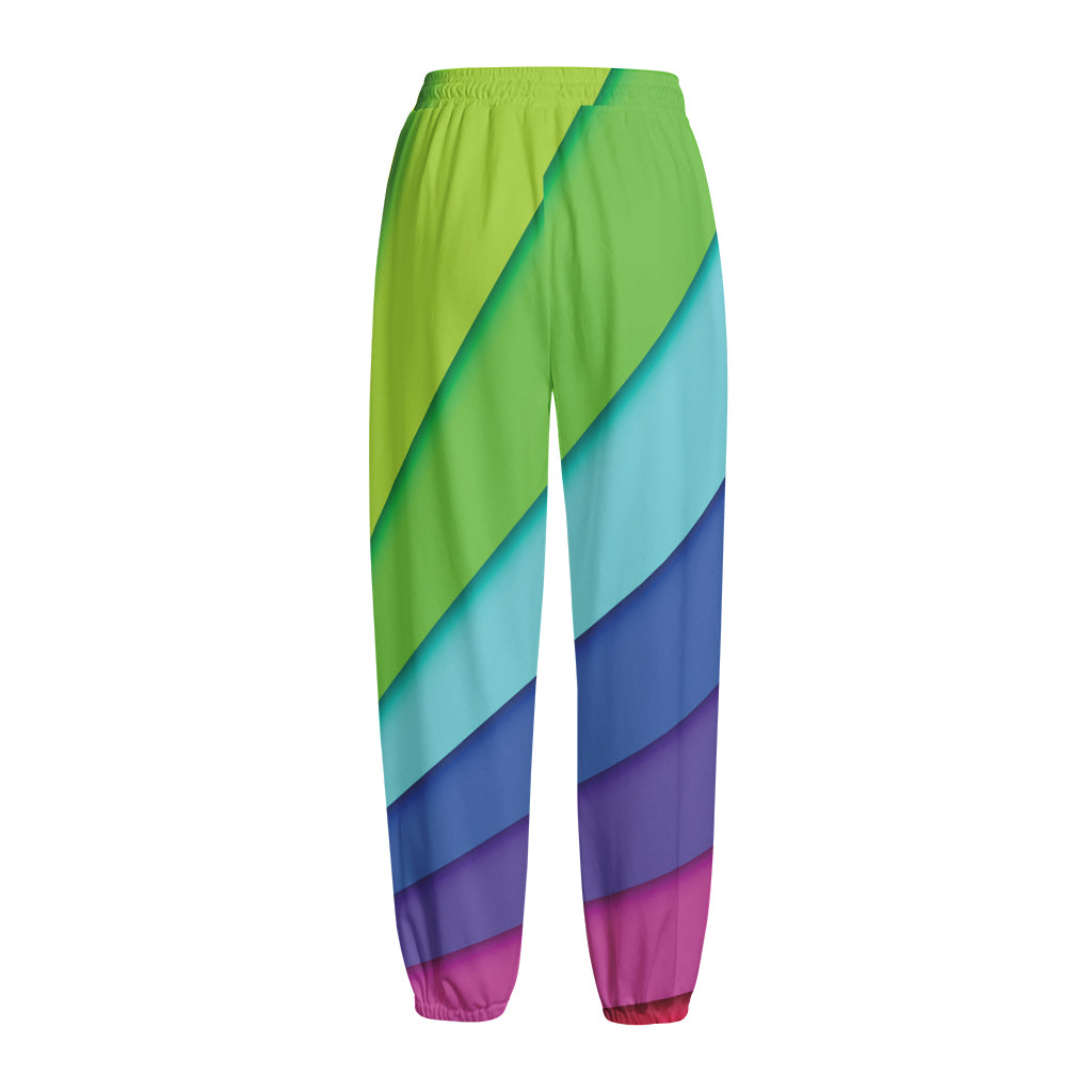 Rainbow Shades Print Fleece Lined Knit Pants
