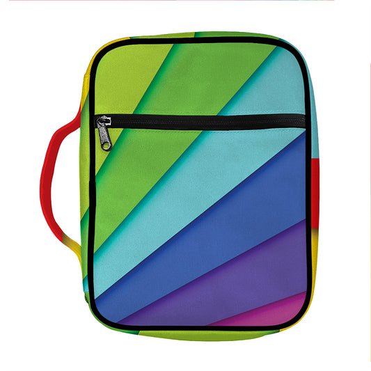 Rainbow Shades Print Front Pocket Bible Bag