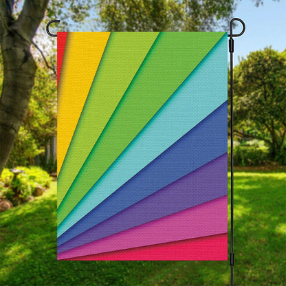 Rainbow Shades Print Garden Flag
