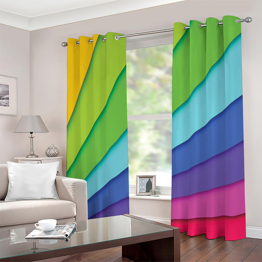 Rainbow Shades Print Grommet Curtains