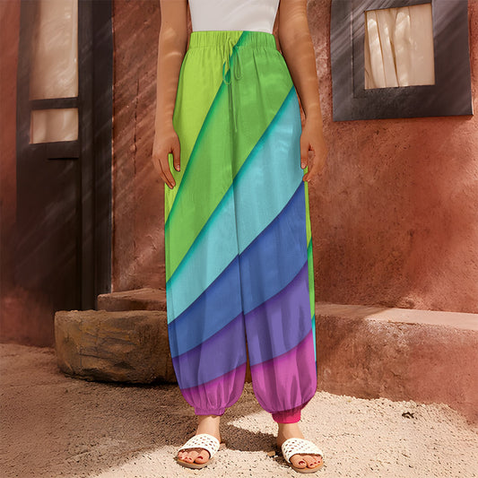 Rainbow Shades Print Harem Pants