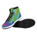 Rainbow Shades Print High Top Leather Sneakers