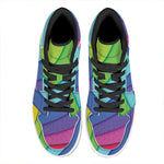 Rainbow Shades Print High Top Leather Sneakers
