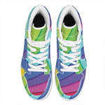 Rainbow Shades Print High Top Leather Sneakers