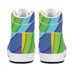 Rainbow Shades Print High Top Leather Sneakers
