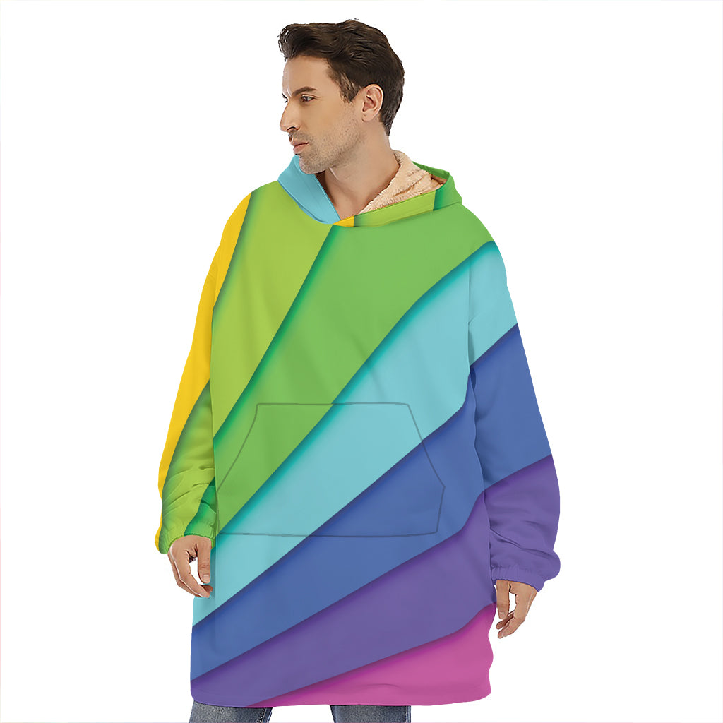 Rainbow Shades Print Hoodie Blanket