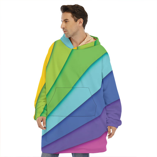 Rainbow Shades Print Hoodie Blanket