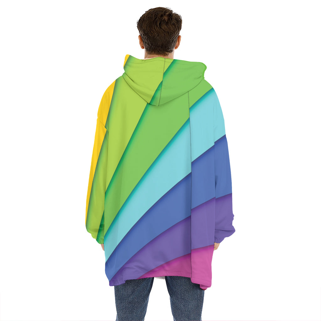 Rainbow Shades Print Hoodie Blanket