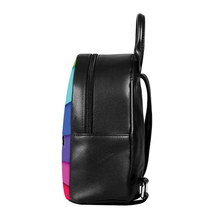 Rainbow Shades Print Leather Backpack