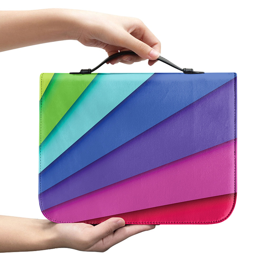 Rainbow Shades Print Leather Bible Cover