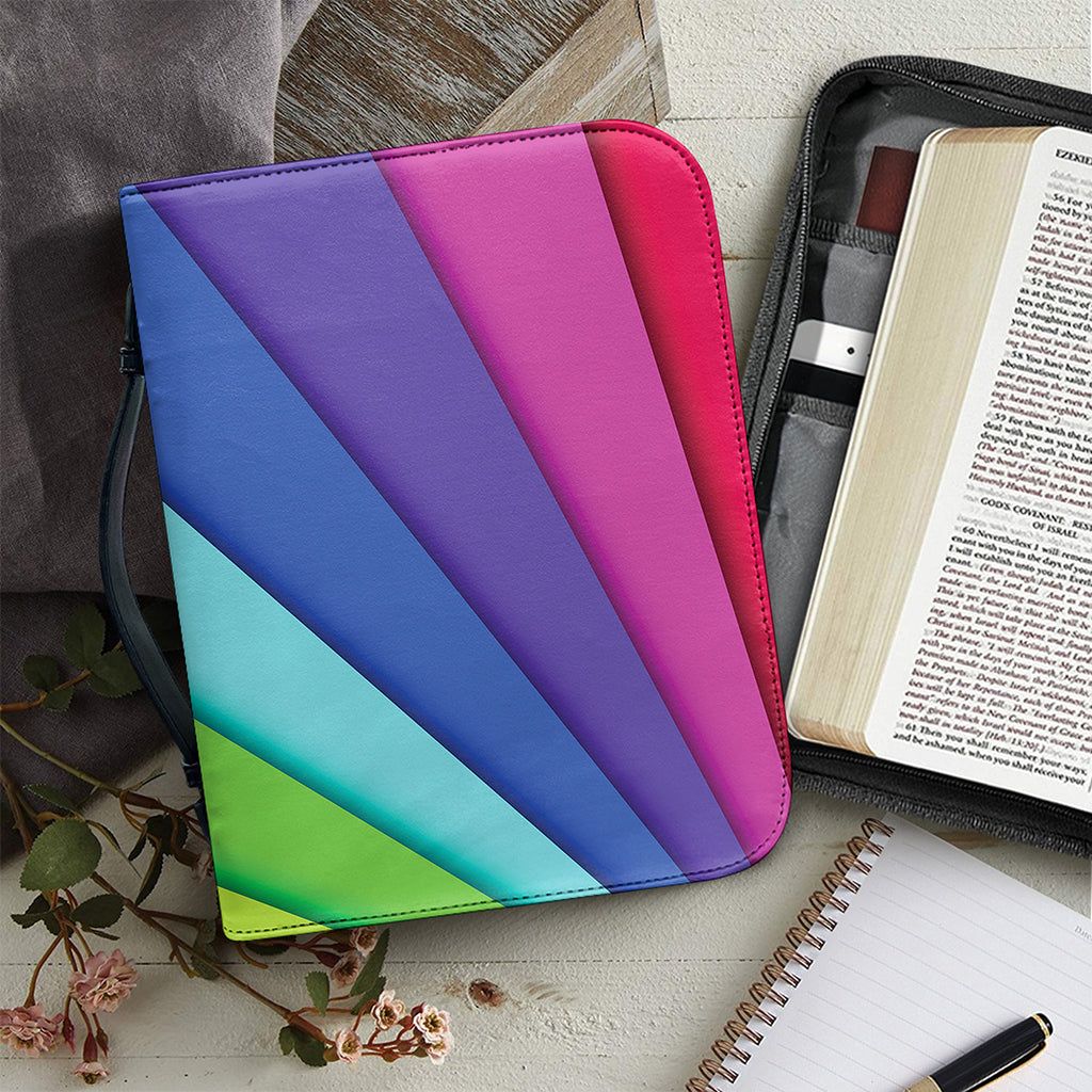 Rainbow Shades Print Leather Bible Cover