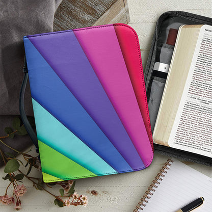 Rainbow Shades Print Leather Bible Cover
