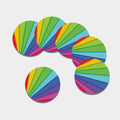 Rainbow Shades Print Leather Coaster Set