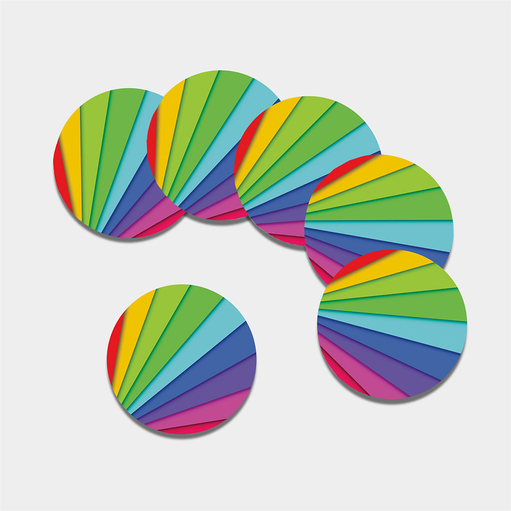 Rainbow Shades Print Leather Coaster Set