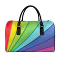 Rainbow Shades Print Leather Duffel Bag