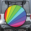 Rainbow Shades Print Leather Spare Tire Cover