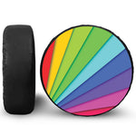 Rainbow Shades Print Leather Spare Tire Cover