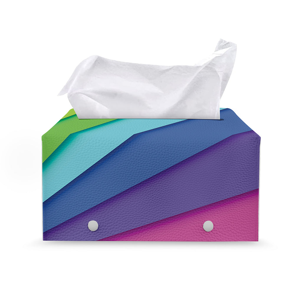 Rainbow Shades Print Leather Tissue Box Cover