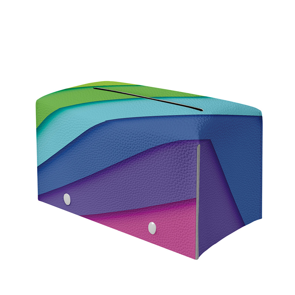 Rainbow Shades Print Leather Tissue Box Cover