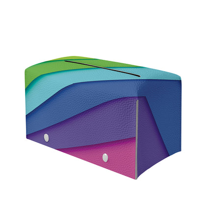 Rainbow Shades Print Leather Tissue Box Cover