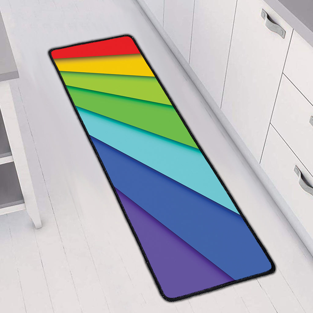 Rainbow Shades Print Long Kitchen Mat