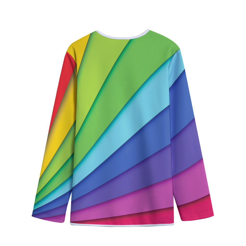 Rainbow Shades Print Long Sleeve Short Coat