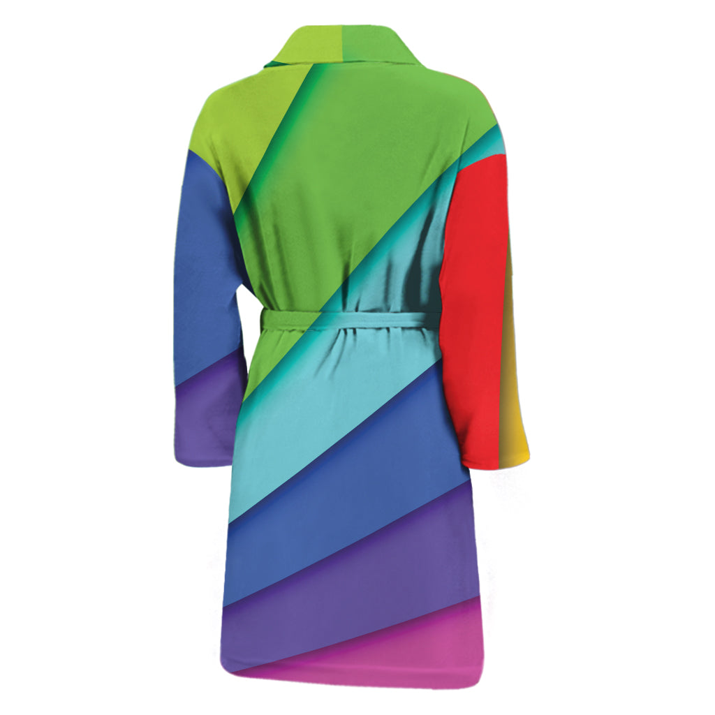 Rainbow Shades Print Men's Bathrobe