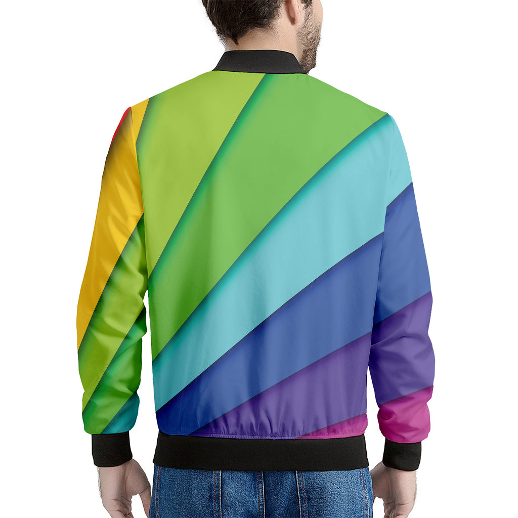 Rainbow Shades Print Men's Bomber Jacket