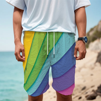 Rainbow Shades Print Men's Cargo Shorts