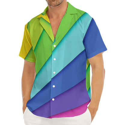 Rainbow Shades Print Men's Deep V-Neck Shirt