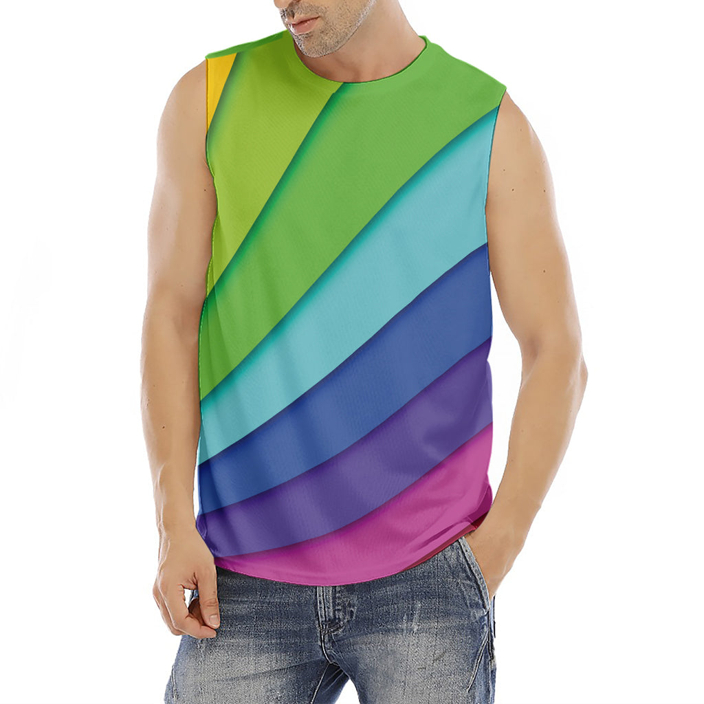 Rainbow Shades Print Men's Fitness Tank Top
