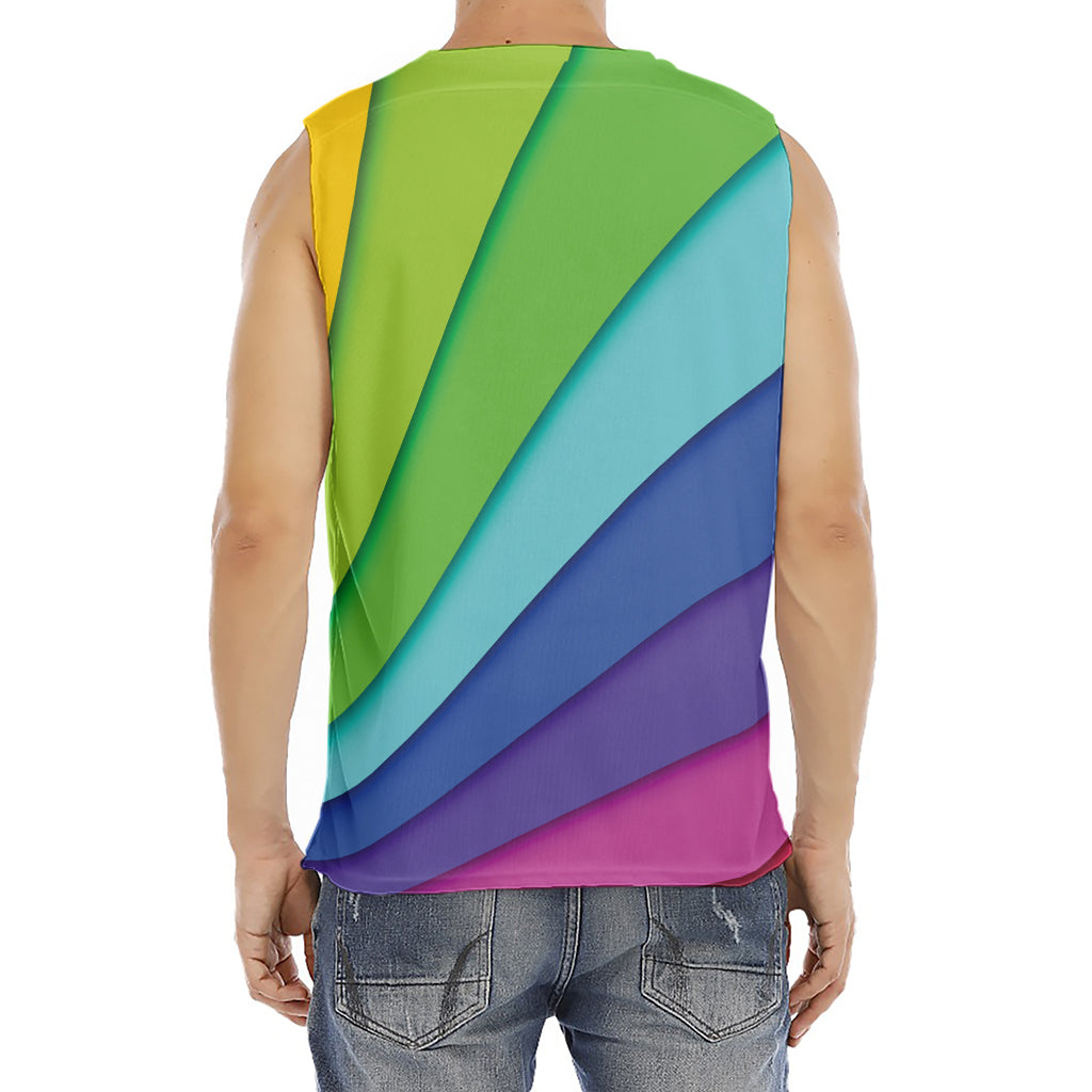 Rainbow Shades Print Men's Fitness Tank Top