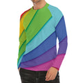 Rainbow Shades Print Men's Long Sleeve Rash Guard