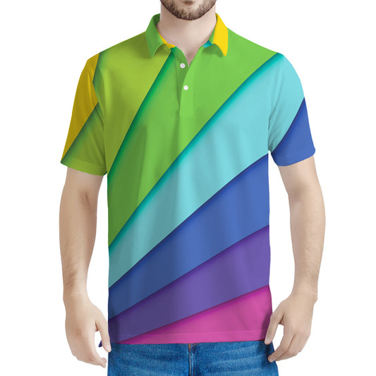 Rainbow Shades Print Men's Polo Shirt