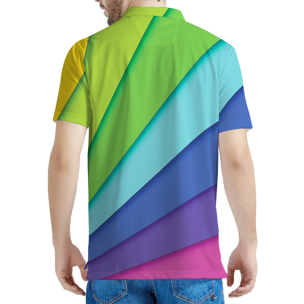 Rainbow Shades Print Men's Polo Shirt