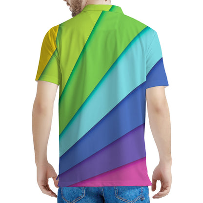 Rainbow Shades Print Men's Polo Shirt