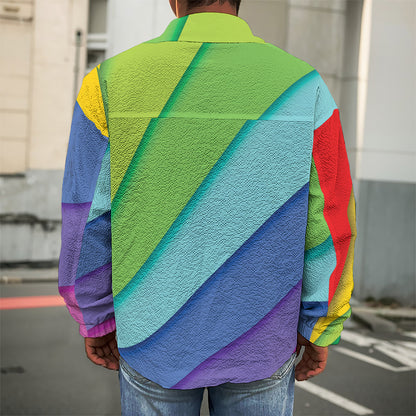 Rainbow Shades Print Men's Shirt Jacket