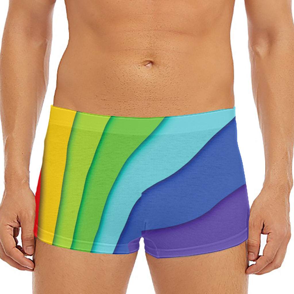 Rainbow Shades Print Men's Short Boxer Briefs