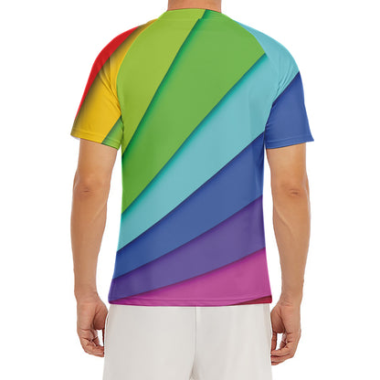 Rainbow Shades Print Men's Short Sleeve Rash Guard