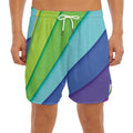 Rainbow Shades Print Men's Split Running Shorts