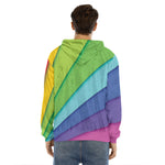 Rainbow Shades Print Men's Velvet Pullover Hoodie