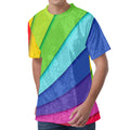 Rainbow Shades Print Men's Velvet T-Shirt