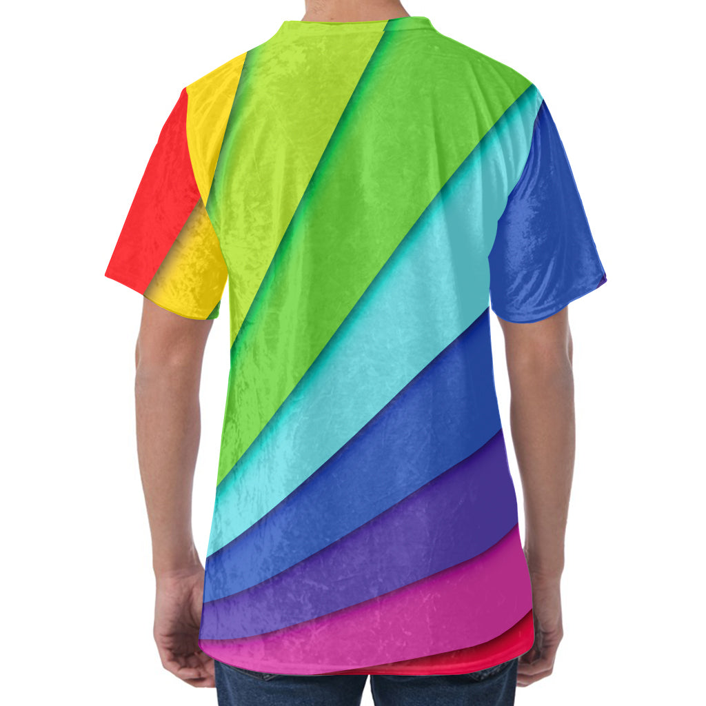 Rainbow Shades Print Men's Velvet T-Shirt