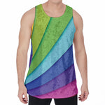 Rainbow Shades Print Men's Velvet Tank Top