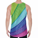 Rainbow Shades Print Men's Velvet Tank Top