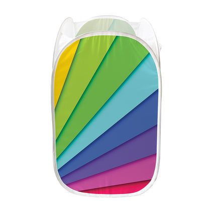 Rainbow Shades Print Mesh Laundry Hamper