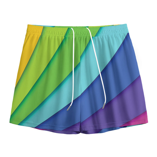 Rainbow Shades Print Mesh Shorts