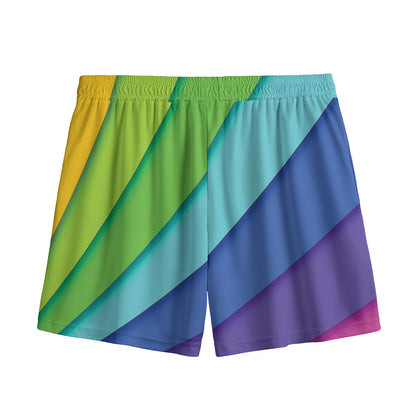 Rainbow Shades Print Mesh Shorts